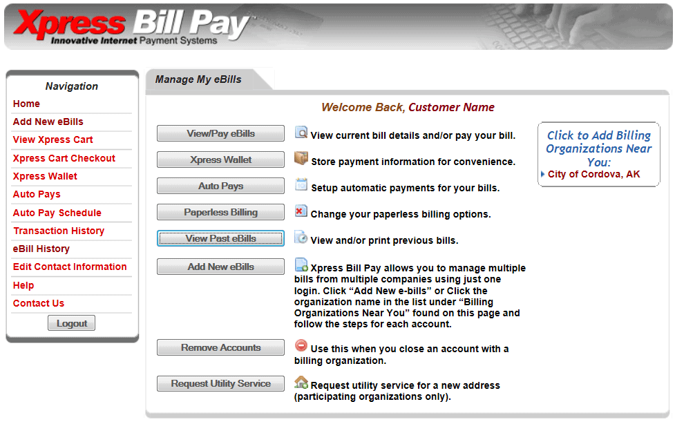 Utility E-Payment