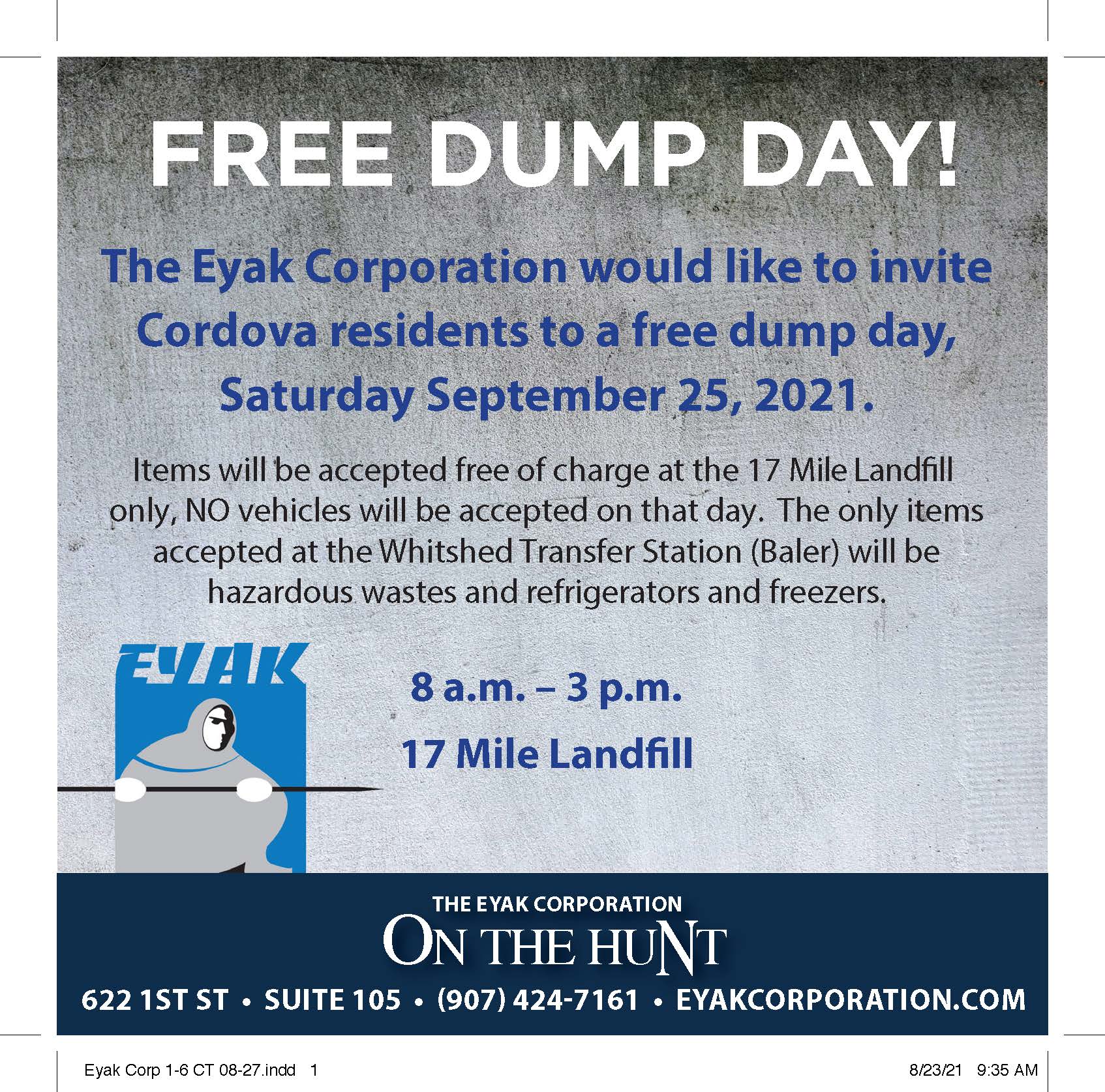 Free Dump Day! - City of Cordova, Alaska