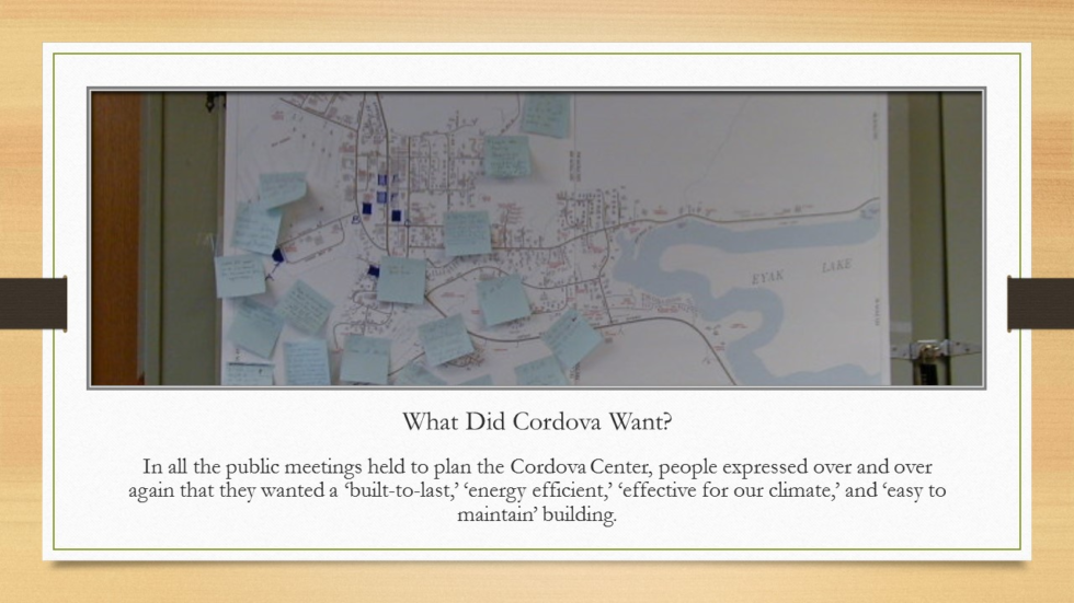 The Cordova Center City of Cordova, Alaska