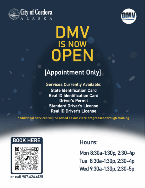 Cordova DMV Office Now Open - City of Cordova, Alaska